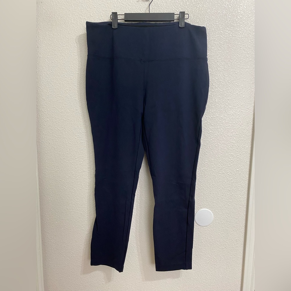 Nicole Miller Navy Stretch Straight Leg Dress Pants, XL